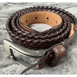 Nike Golf Men's Brown Leather Braided Woven Belt Size 36 Item #11086-02